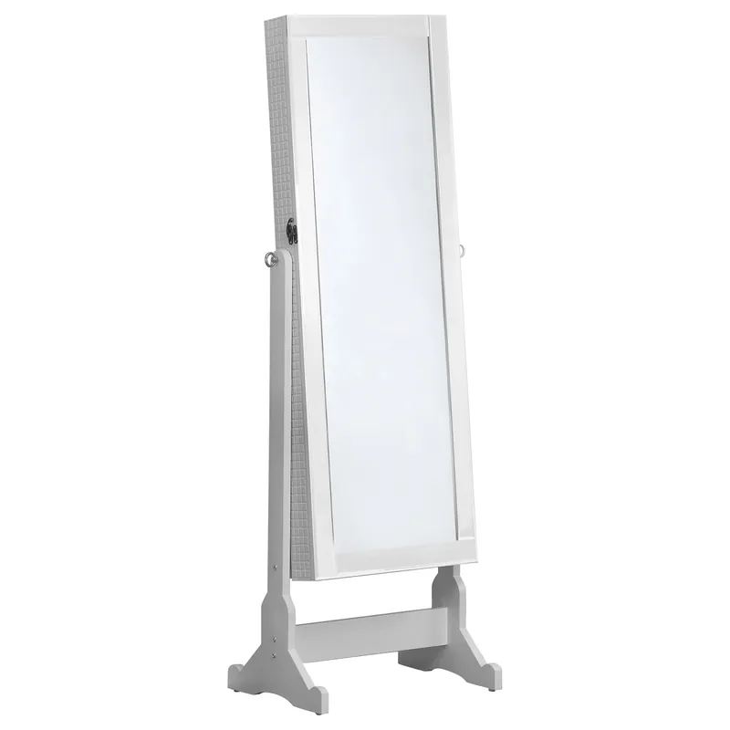 Zayas Cheval Mirror with Jewelry Storage White - Coaster
