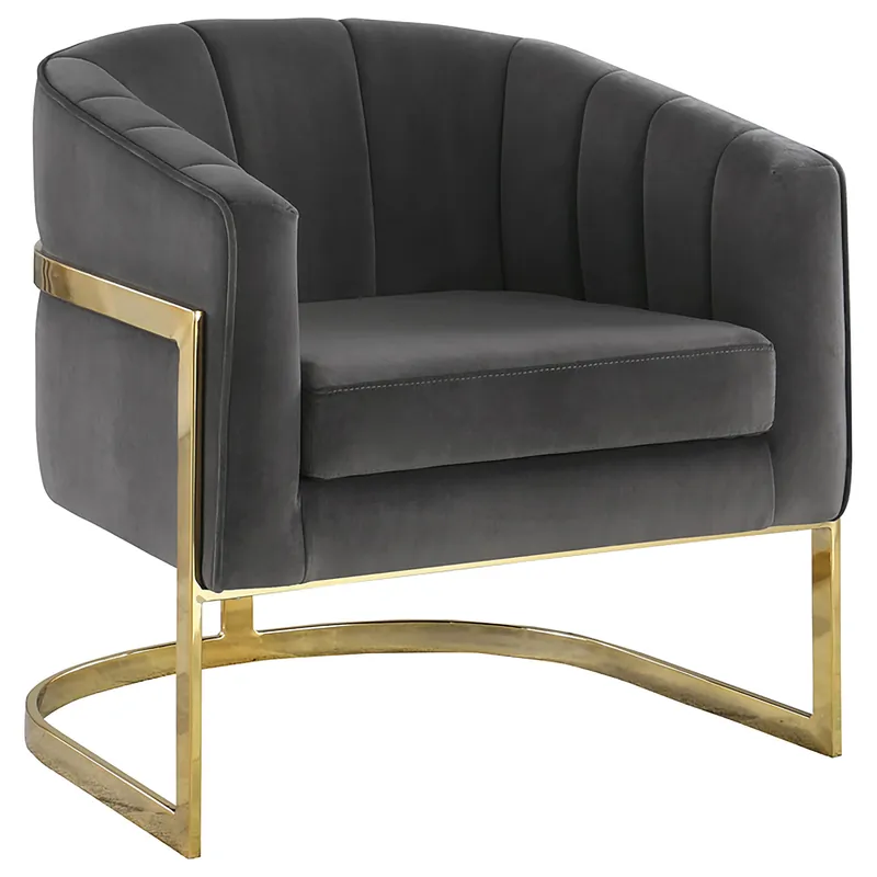 Alamor Upholstered Barrel Back Accent Chair Dark Grey - Coaster