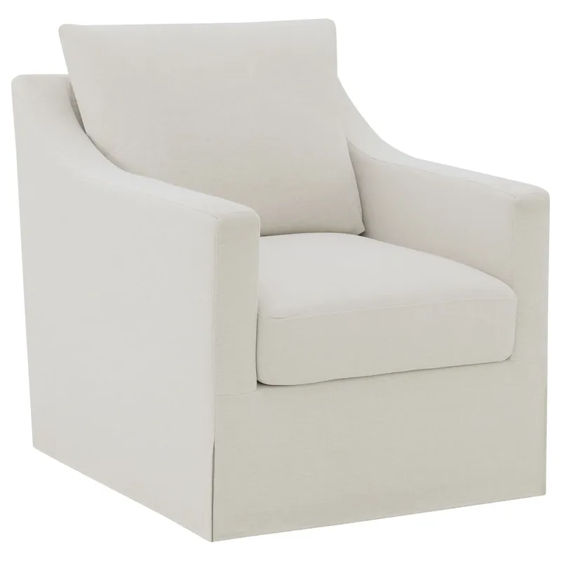 Winter Upholstered Sloped Arm Accent Swivel Chair Beige - Coaster
