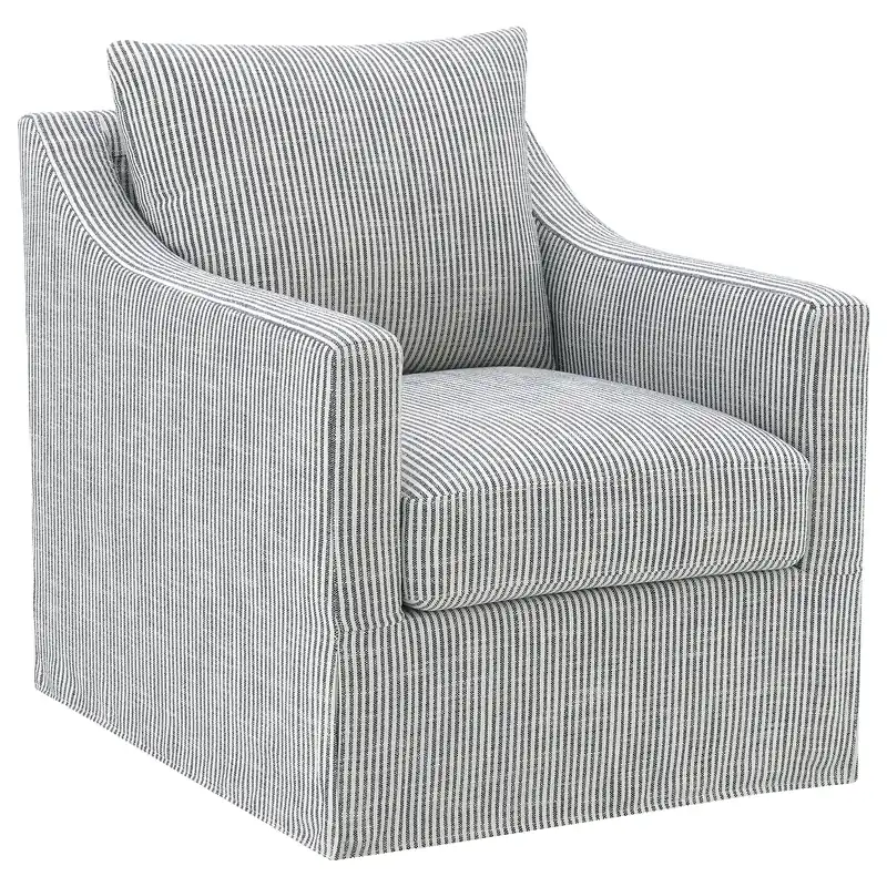 Winter Upholstered Sloped Arm Accent Swivel Chair Grey - Coaster