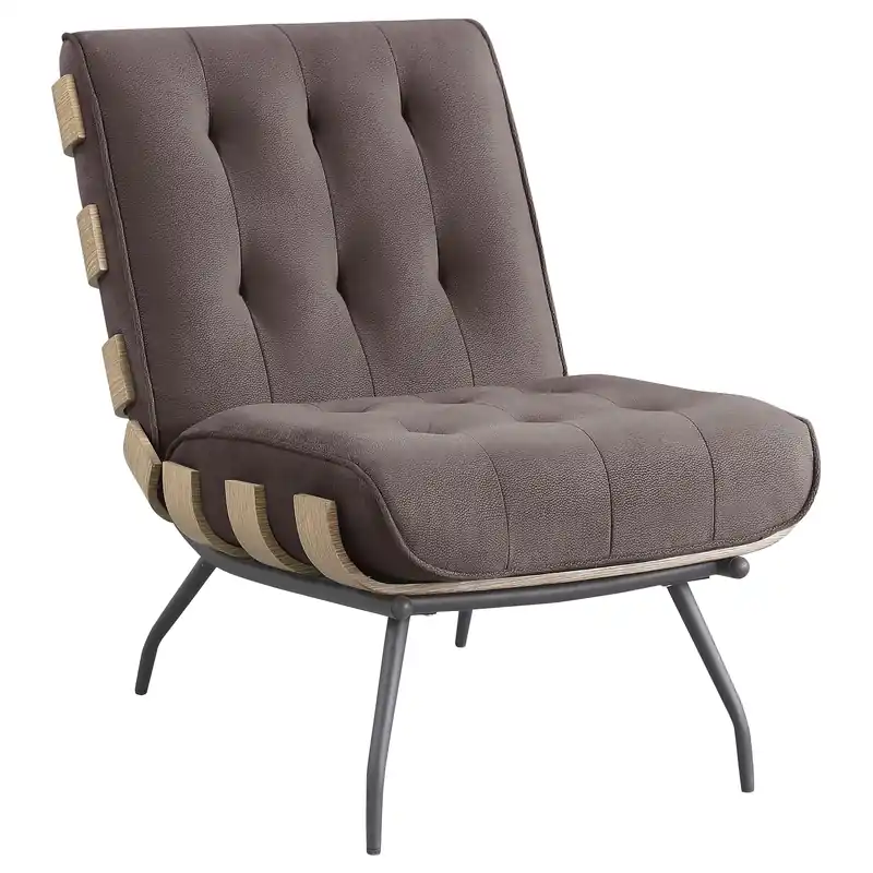 Aloma Upholstered Tufted Armless Accent Chair Brown - Coaster