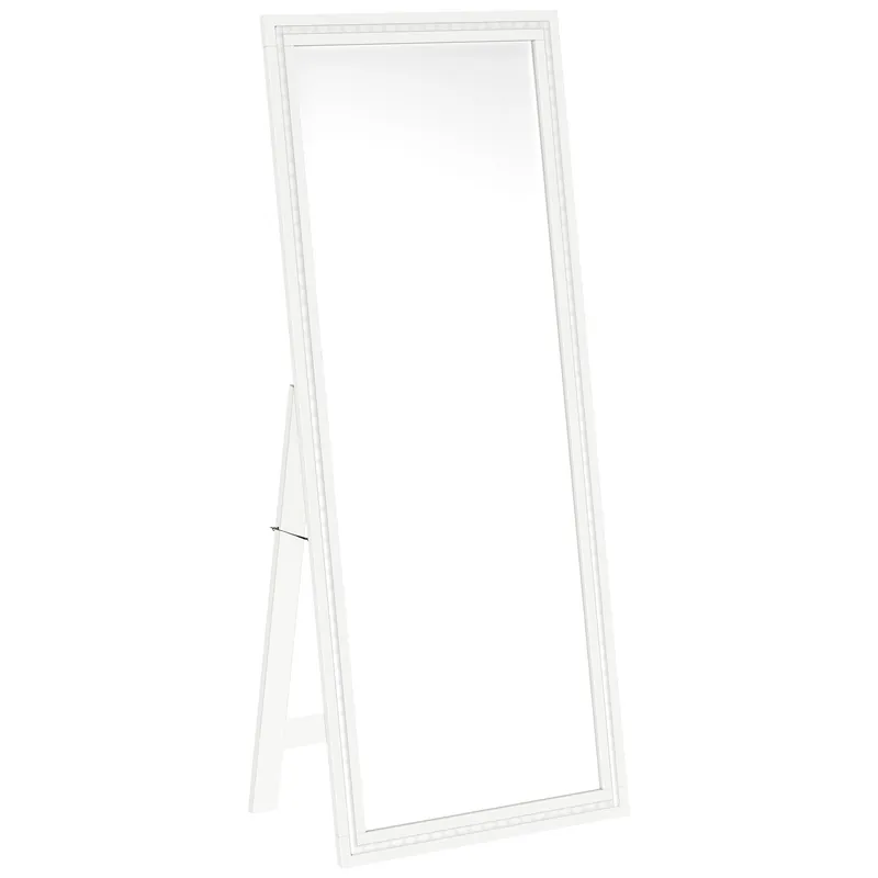 Windrose 28 x 67 Inch Tempered LED Standing Mirror White - Coaster
