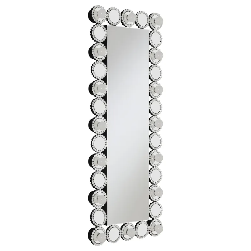 Aghes 24 x 62 Inch Wall Mirror with Lighting Silver - Coaster