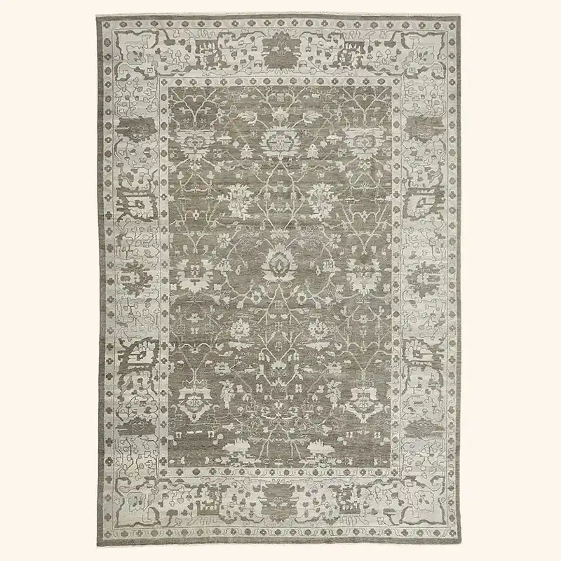 Grey Traditional Wool Rug - 9'6" x 13'