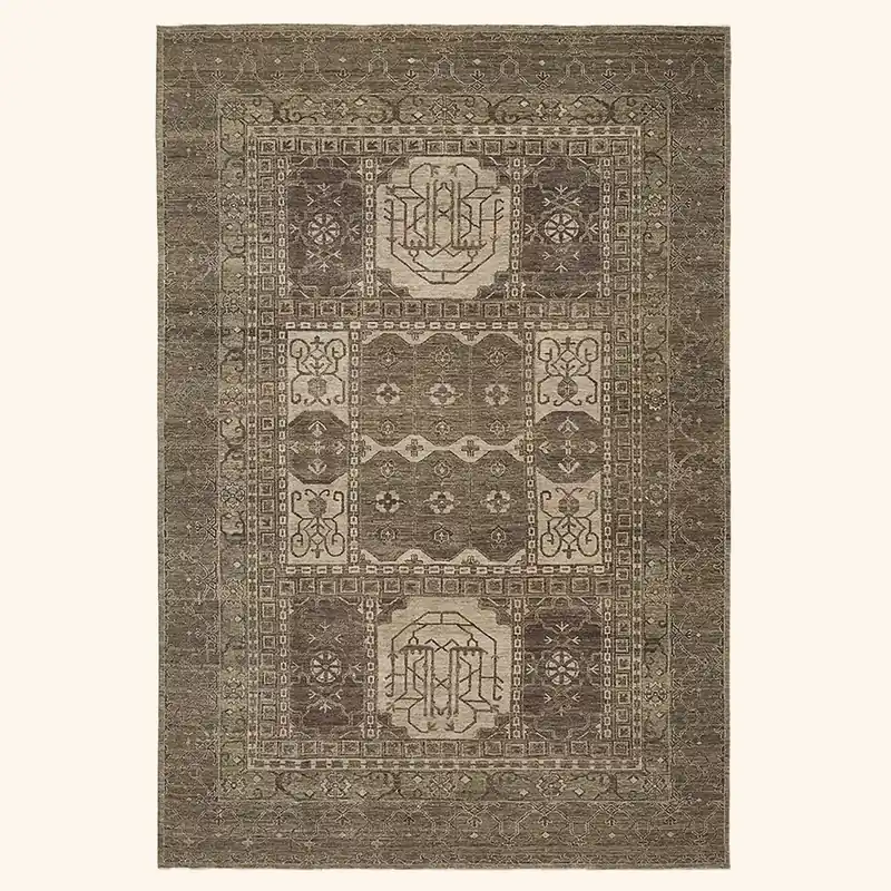 Grey Traditional Wool Rug - 9' x 14'