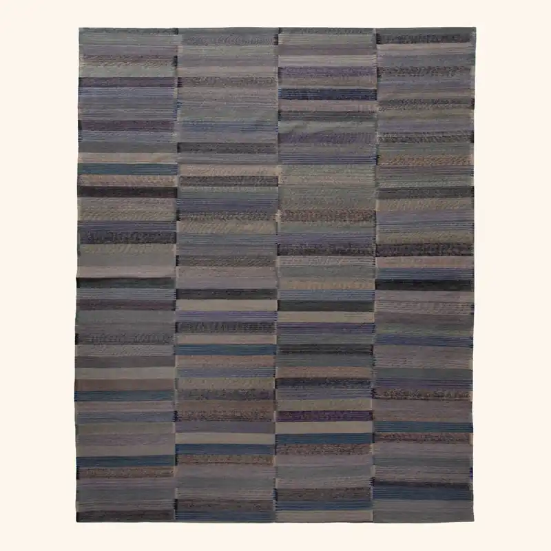 Multicolored Flatweave Wool Rug - 10' x 13'