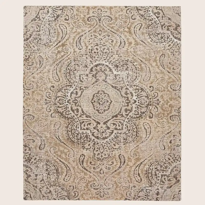 Beige Transitional Wool Rug - 8' x 9'11"
