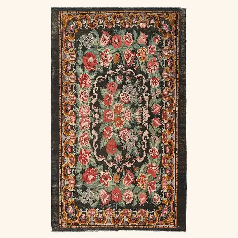 Patterned Bessarabian Flatweave Wool Rug - 8' x 13'7"