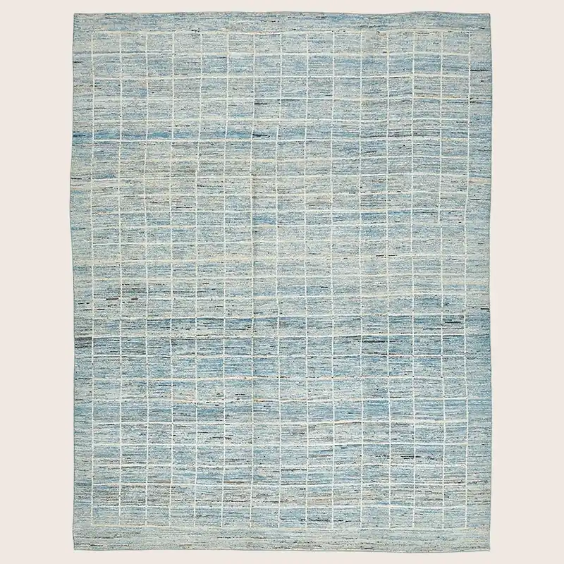 Blue Moroccan Wool Rug - 10'6" x 13'2"