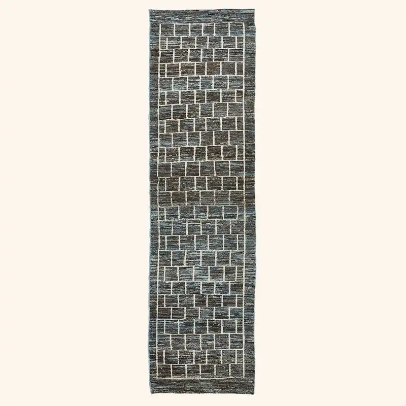 Grey Moroccan Wool Runner - 2'10" x 10'10"