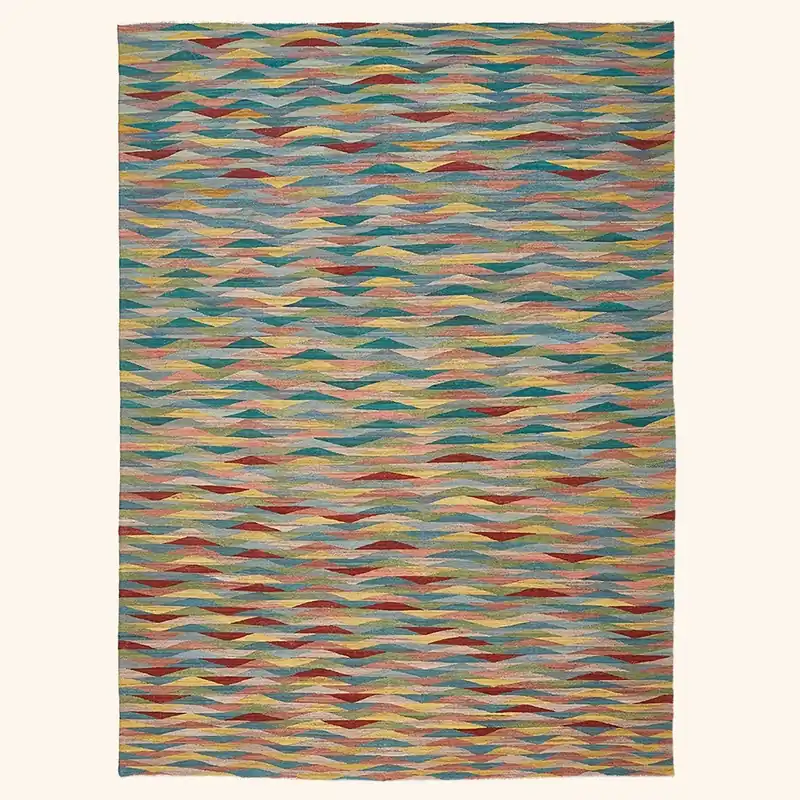 Multi Turkish Flatweave Wool Rug - 10'1" x 13'