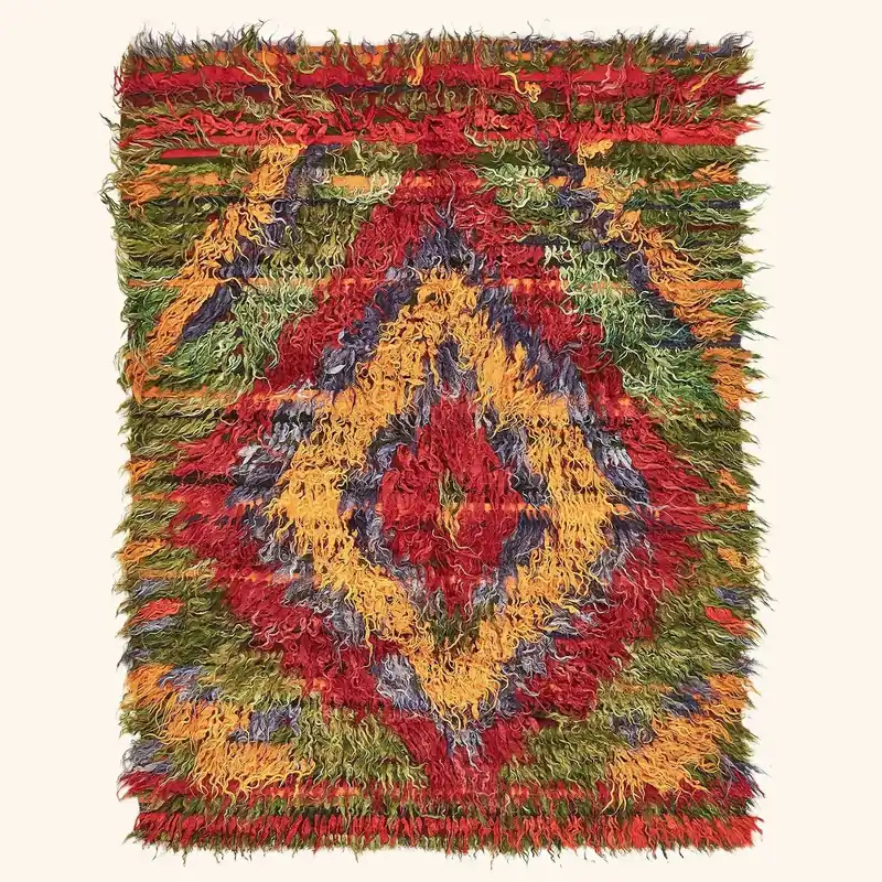 Multicolored Vintage Traditional Wool Rug - 5'6" x 7'2"