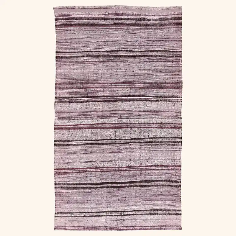 Purple Vintage Flatweave Wool Kilim - 5'3" x 9'11"