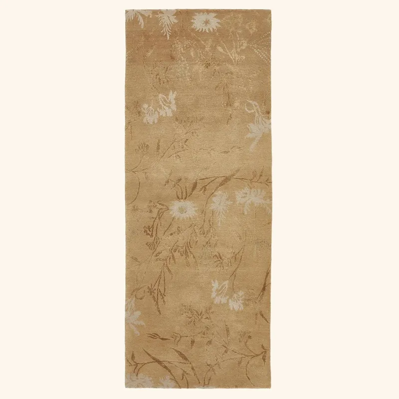 Beige Transitional Wool Rug - 3' x 7'10"