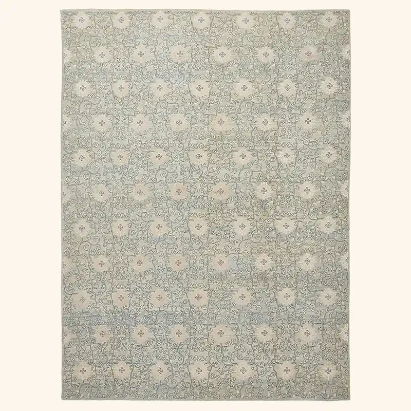 Grey Transitional Wool Rug - 10'x 13'6"