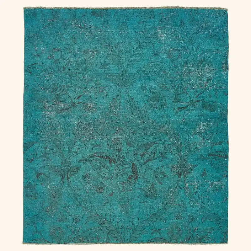Teal Samsara Wool Rug - 4'8" x 5'5"