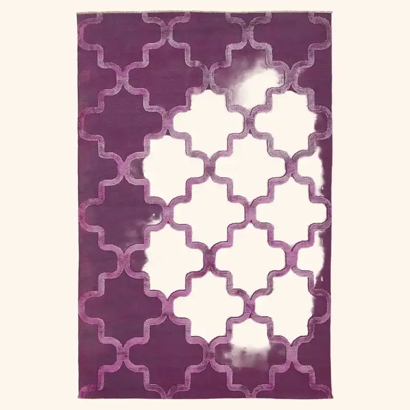 Purple Samsara Mosaic Wool Rug - 5'11" x 8'11"