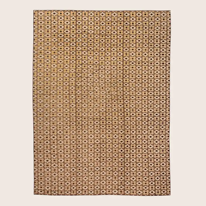 Brown Modern Tibetan Wool Rug - 12' x 16'1"