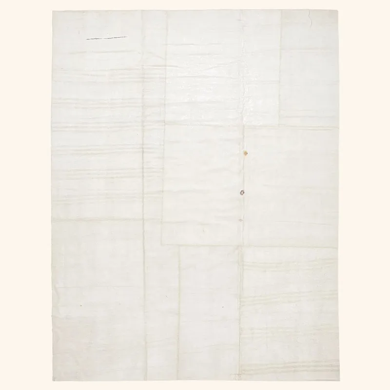 White Textured Linen Rug - 12'11" x 16'1"