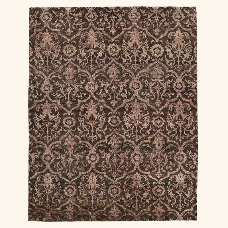Brown Alchemy Transitional Wool Silk Blend Rug - 7'10" x 10'
