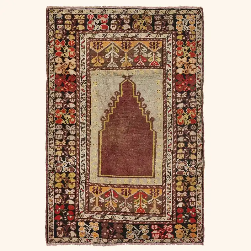 Multi Vintage Traditional Wool Rug - 3'6" x 5'3"