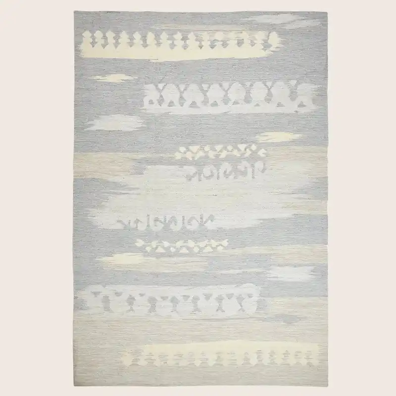 Grey Swedish Inspired Flatweave Wool Rug - 12' x 18'