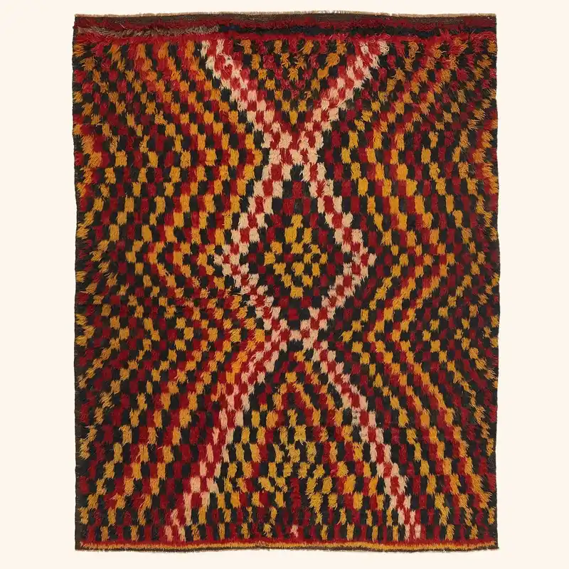 Multi Vintage Traditional Wool Rug - 5'5" x 6'9"