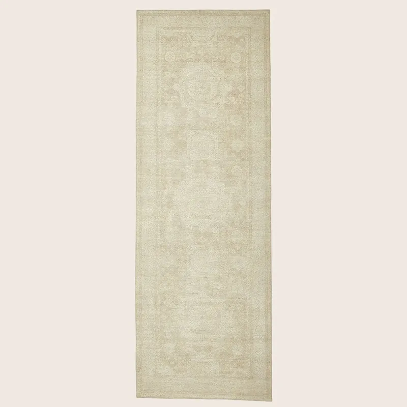 Beige Samsara Wool Runner - 6'11" x 20'