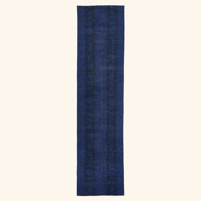 Blue Samsara Wool Runner - 4'4" x 6'