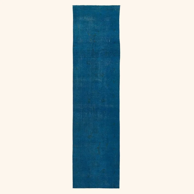 Blue Samsara Wool Runner - 3'1" x 12'