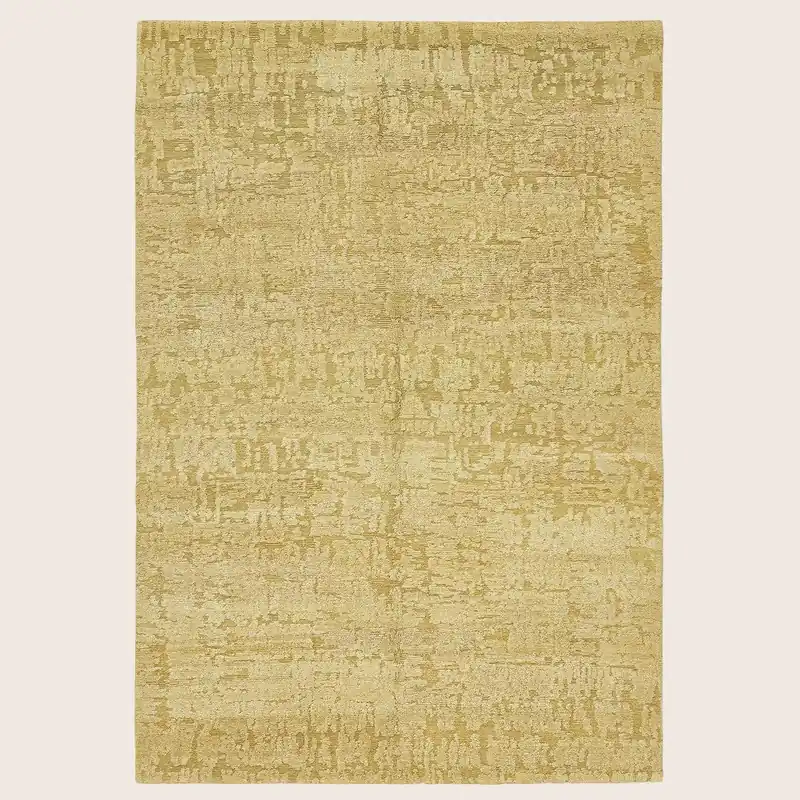 Yellow Modern Tibetan Wool Rug - 6'2" x 9'1"