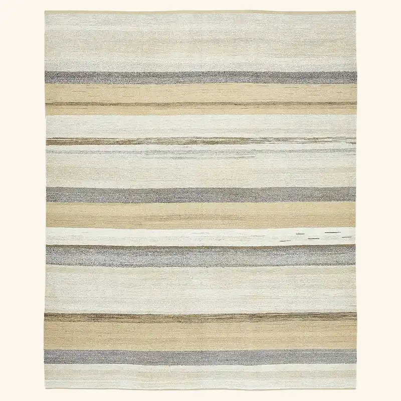 Beige Flatweave Wool Rug - 8'6" x 10'4"