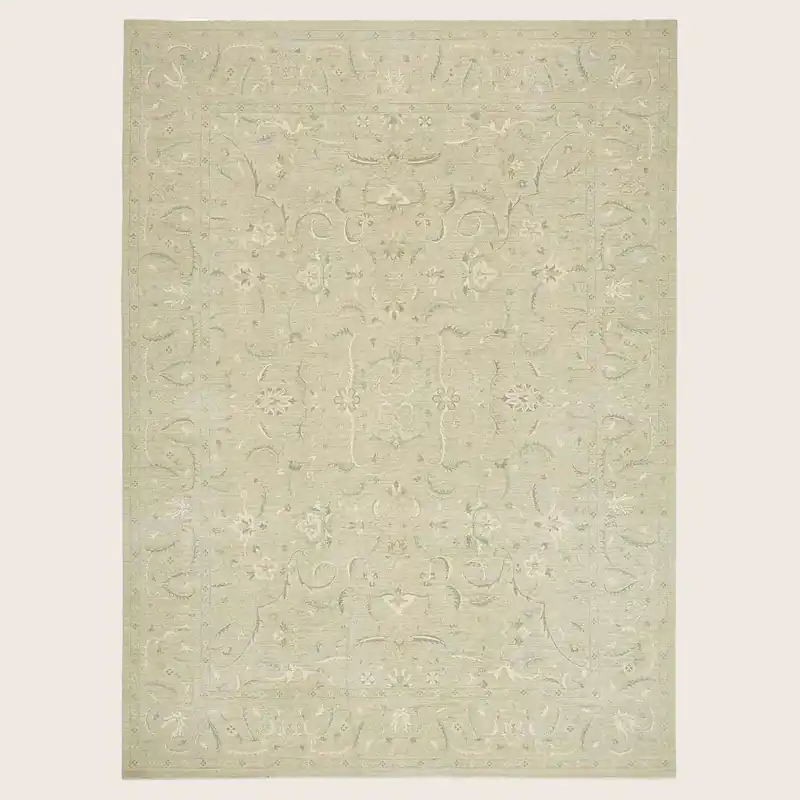 Beige Traditional Wool Rug - 8'11" x 12'3"