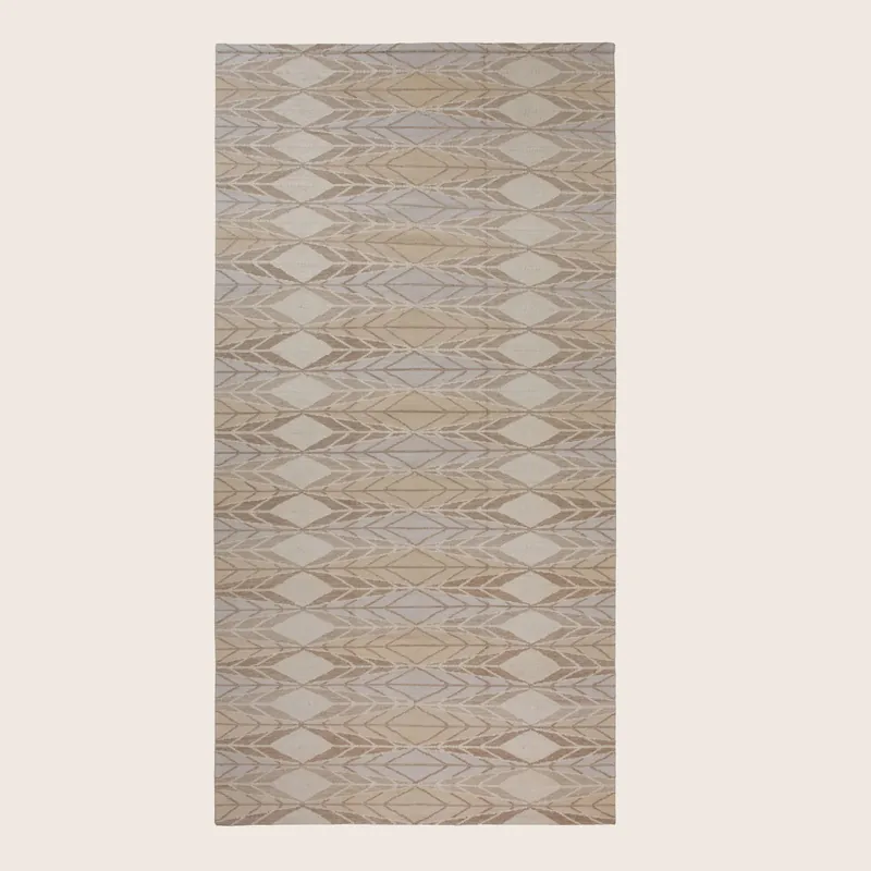 Beige Swedish Inspired Flatweave Wool Rug - 8' x 15'