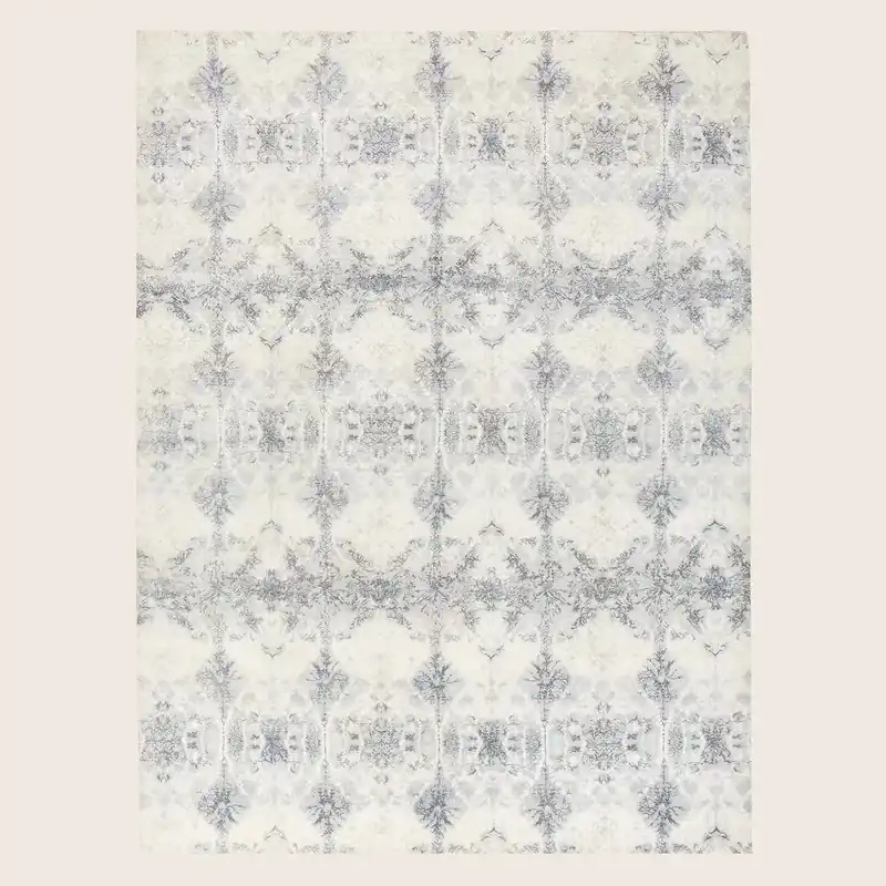 White Modern Wool Rug - 9'1" x 12'4"