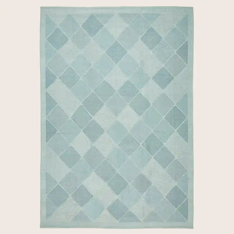 Blue Swedish Inspired Flatweave Wool Rug - 12' x 16'