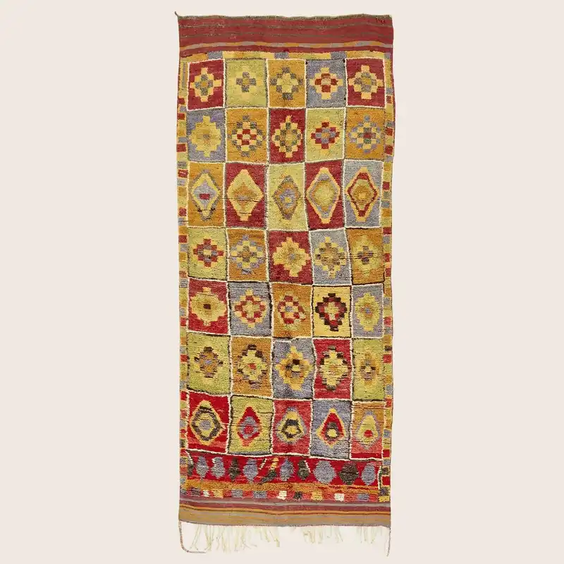 Yellow Vintage Moroccan Wool Runner - 5'11" x 15'3"