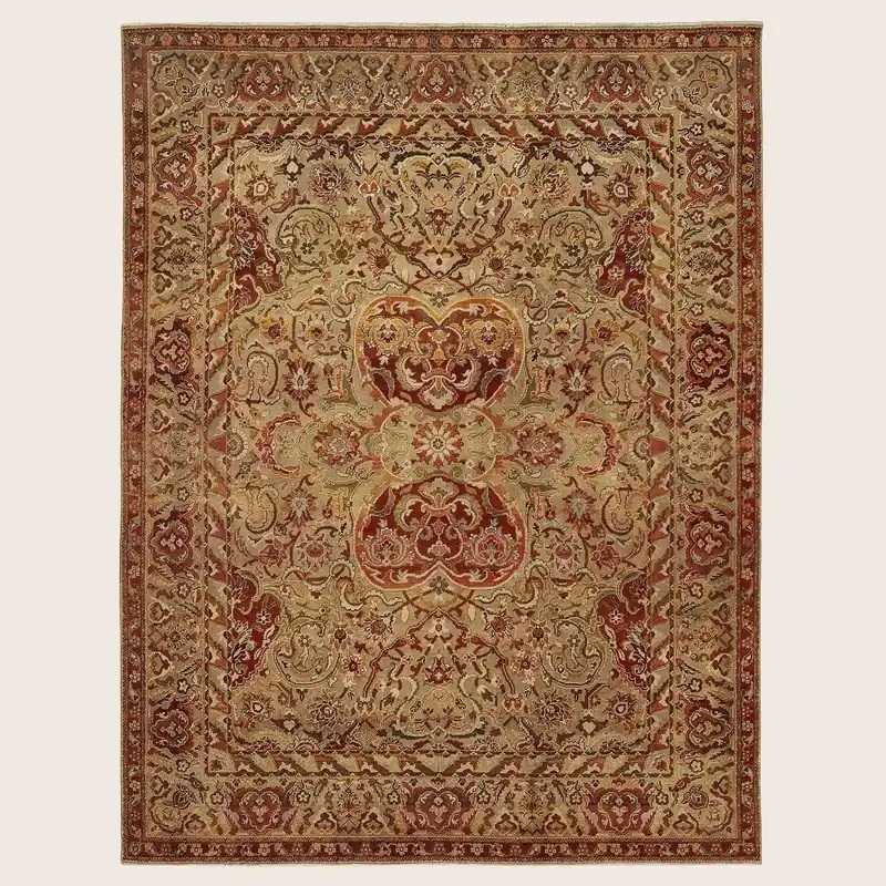 Brown Samsara Traditional Wool Rug - 9' x 11'11"