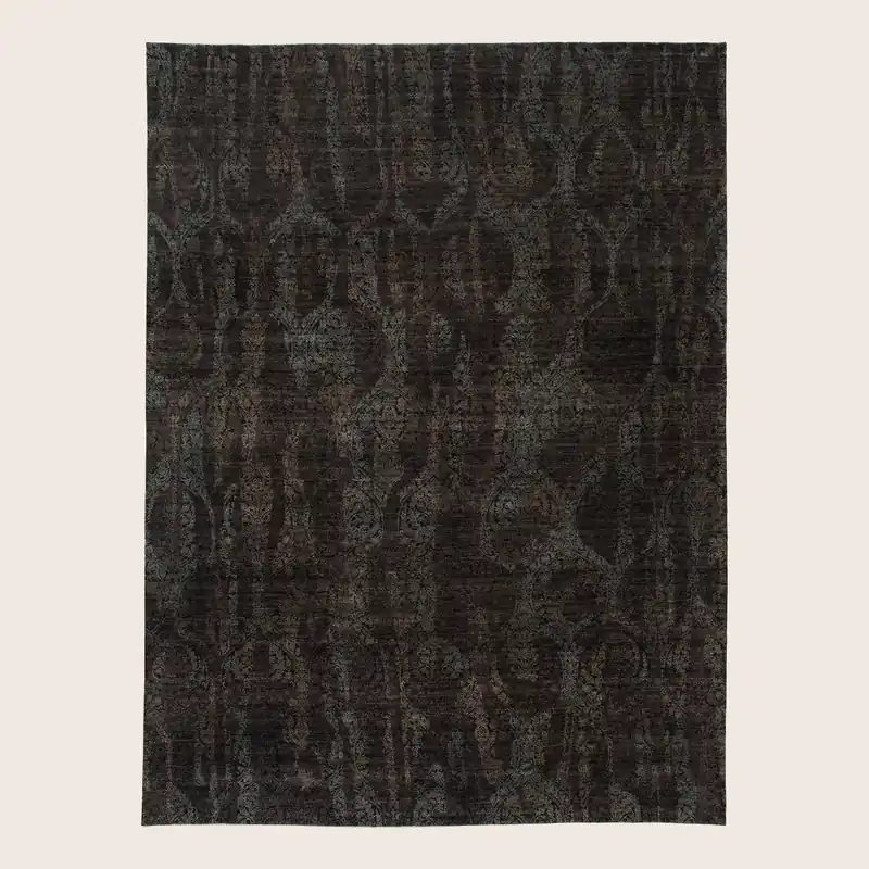 Black Modern Wool Rug - 11'10" x 15'4"