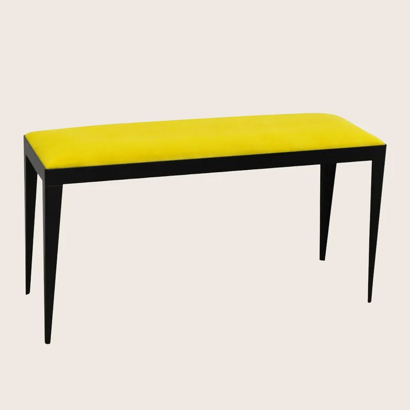 Flatiron Upholstered Bench Yellow - Steele Ethnic