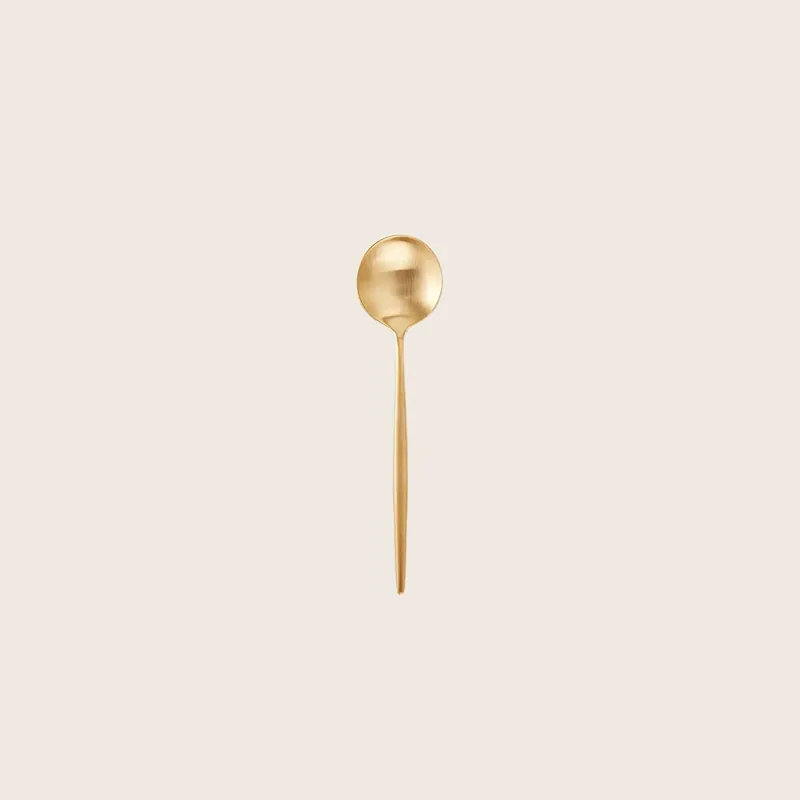 Moon Coffee Spoon Brushed Gold - Cutipol