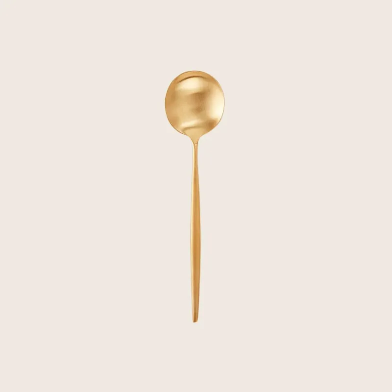Moon Dessert Teaspoon Brushed Gold - Cutipol