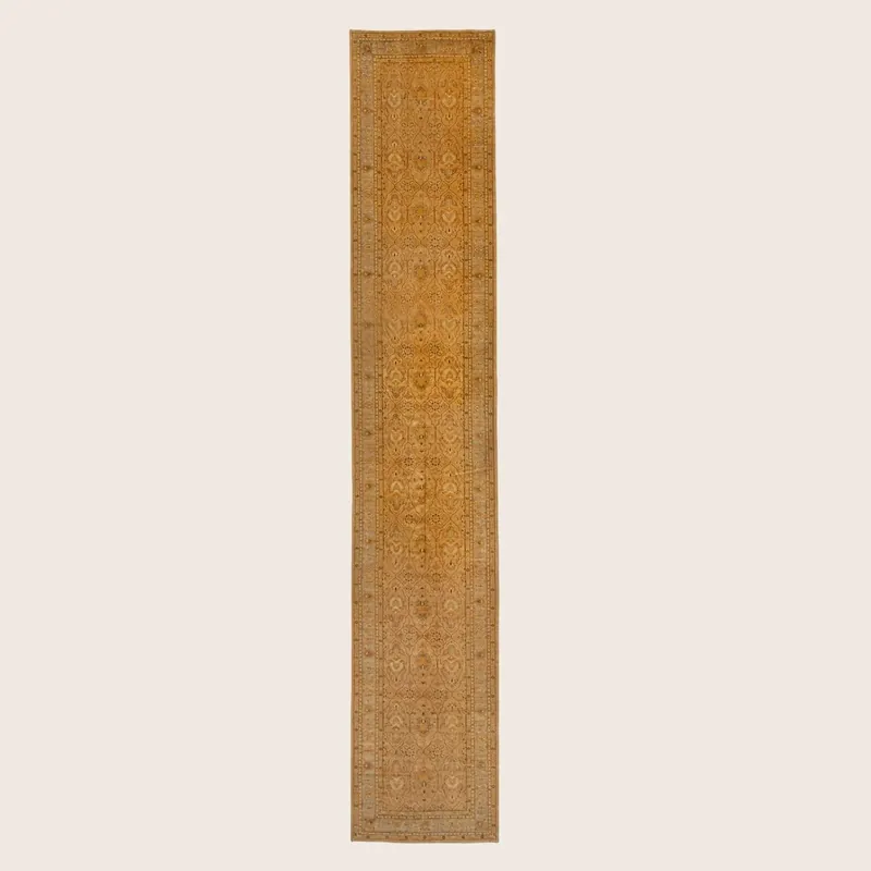Brown Traditional Wool Rug - 6'1" x 33'7"