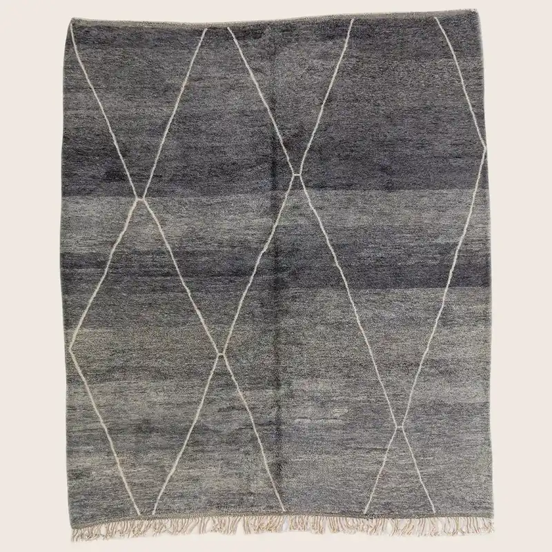 Grey Casablanca Moroccan Wool Rug - 11'6" x 13'1"