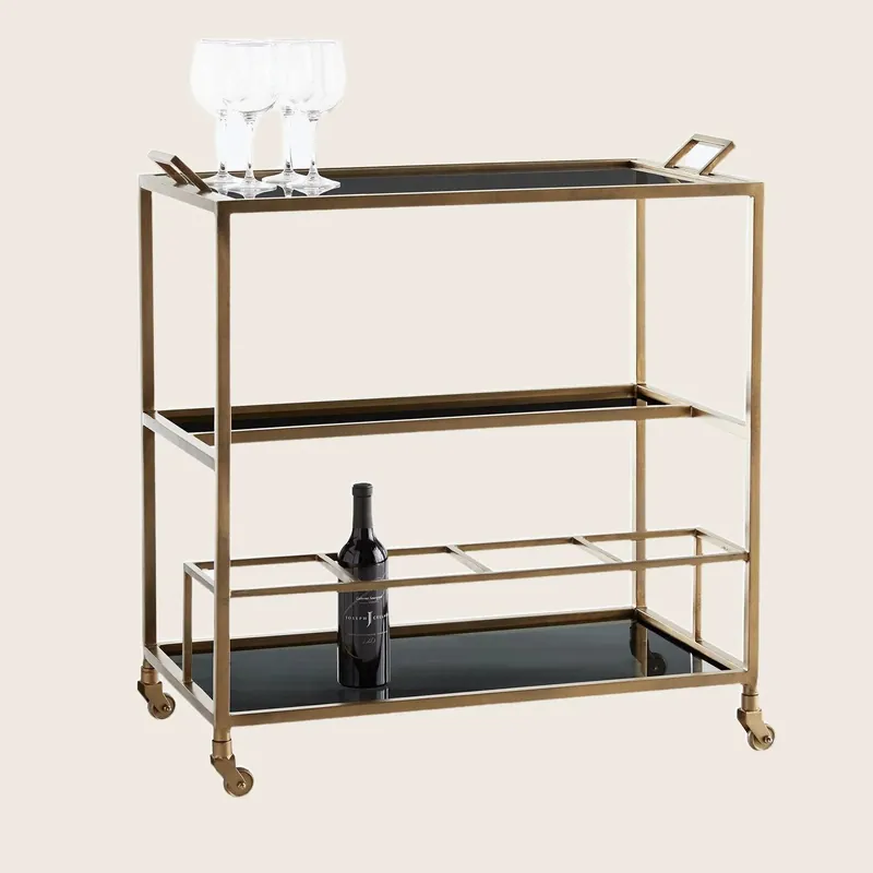 Antique Brass Bar Cart - Arteriors