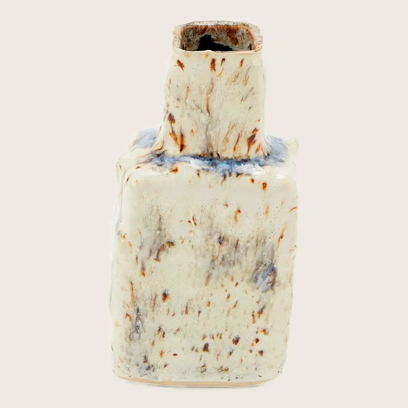Ash Cloud Mini Rectangular Vase, White - Bjarni Sigurdsson