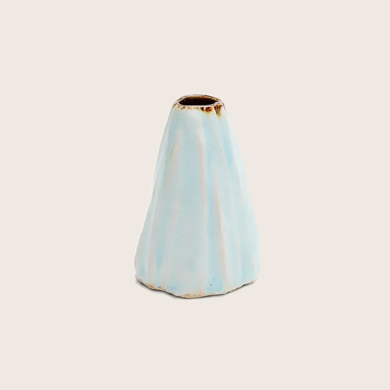Ash Cloud Conical Vase, Light Blue - Bjarni Sigurdsson