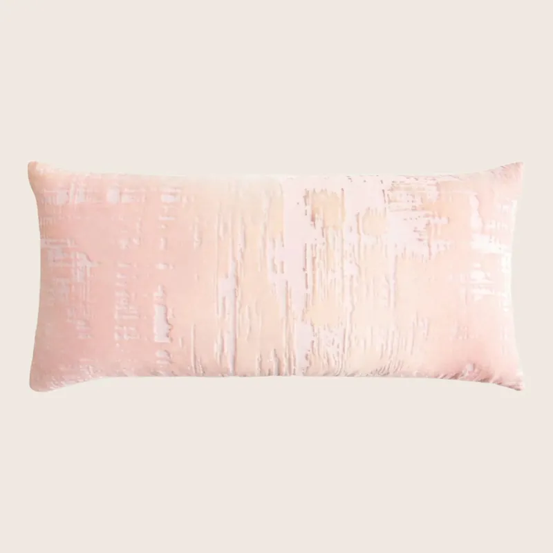 Brushstroke Velvet Pillow, Blush - Kevin O'Brien (Drop Ship)