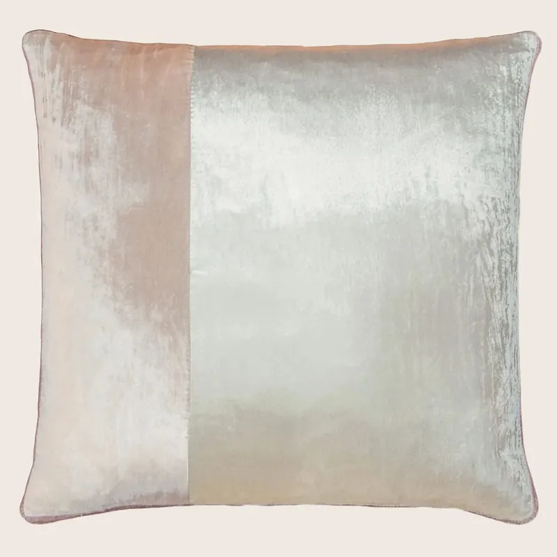 Colorblock Velvet Pillow, Pearl - Kevin O'Brien (Drop Ship)