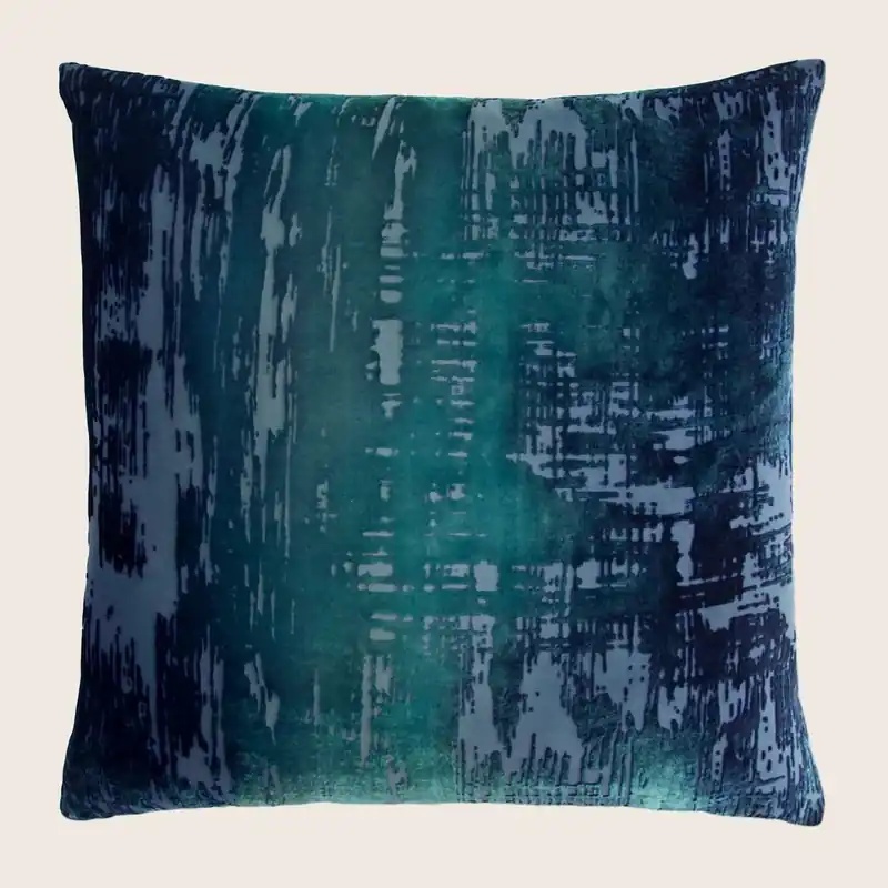 Brushstroke Velvet Throw Pillow, Shark - Kevin O'Brien (Drop Ship)